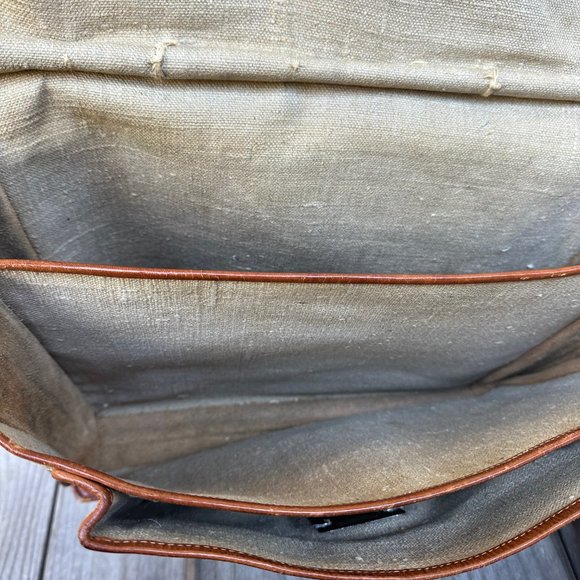 CANVAS AND LEATHER ATTACHE BAG - PRICE LOWERED - Picture 5 of 8